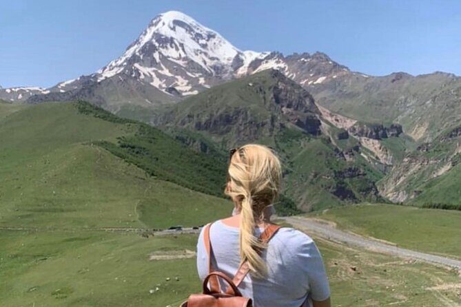 Day tour to mountains Jinvali lake, Ananuri, Kazbegi, Arch friendship - Kazbegi Mountains and the Gergeti Trinity Church: The Big Viewpoint Question
