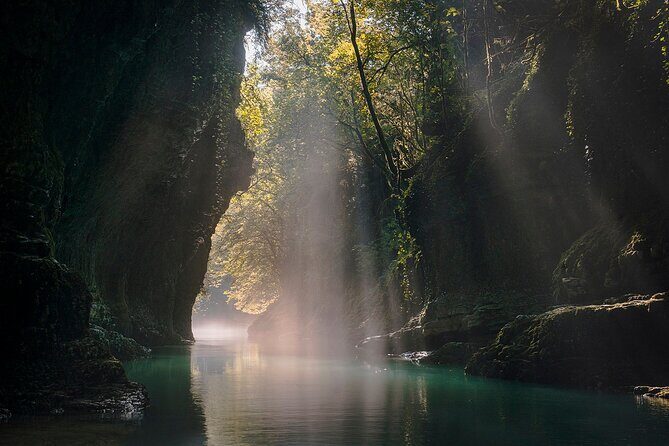 Martvili Canyon, Prometheus Cave, Kutaisi. from Tbilisi. (group tour) - Martvili Canyon: the 700 m loop, bridges, and the Abasha river boat