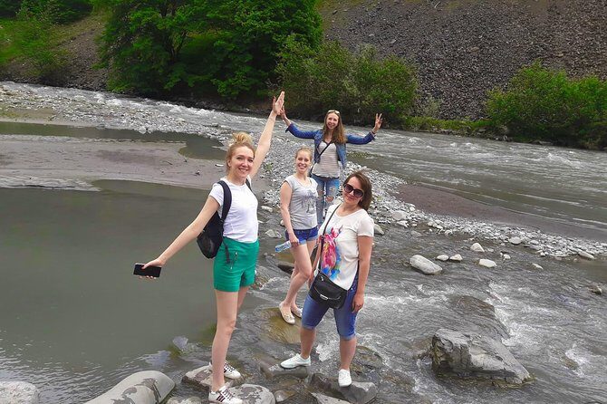 Tour to Kazbegi: Georgian Military Road – Ananuri – Gudaury – Kazbegi - Stop 1: Zhinvali Reservoir viewpoint above the water